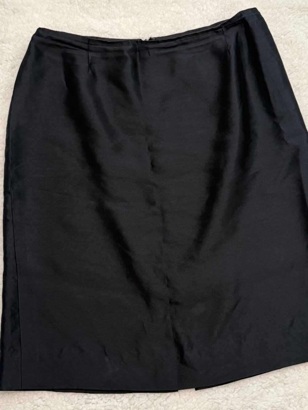 Dana Buchman 100% Silk Lined Pencil Skirt Navy Blue Size 12